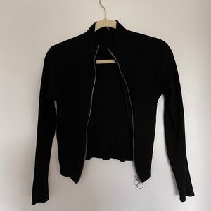 Zip Up Ribbed Sweater